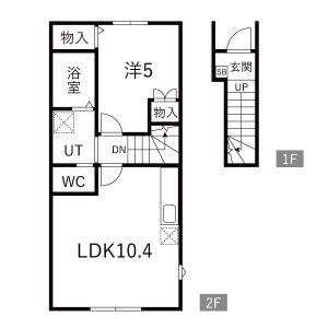 EQUUS D棟(1LDK/2階)の間取り写真
