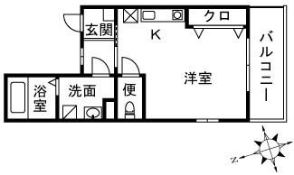 LEGEND(ワンルーム/1階)の間取り写真