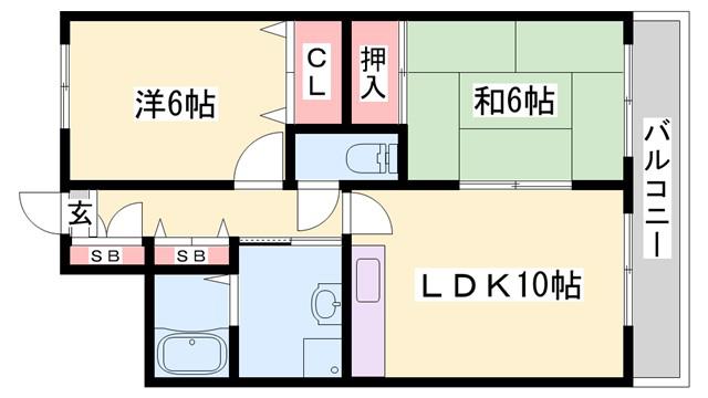 パストラルコート(2LDK/2階)の間取り写真
