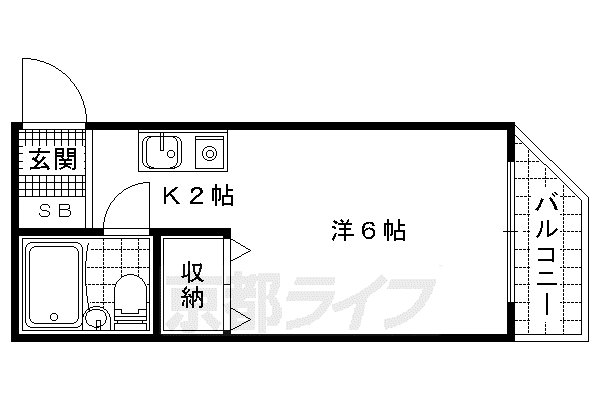 プルシャン山科(1K/5階)の間取り写真