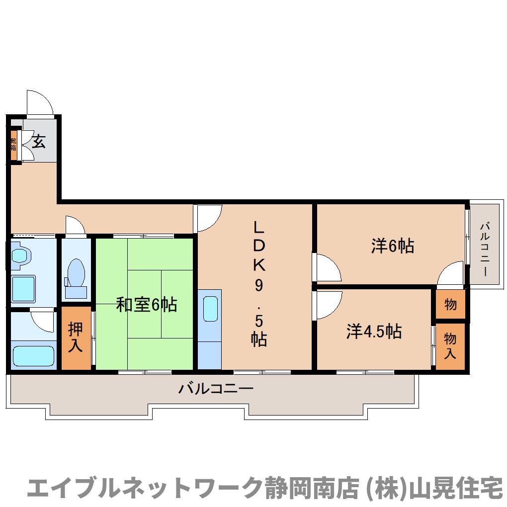 パレスK&Q(3LDK/5階)の間取り写真