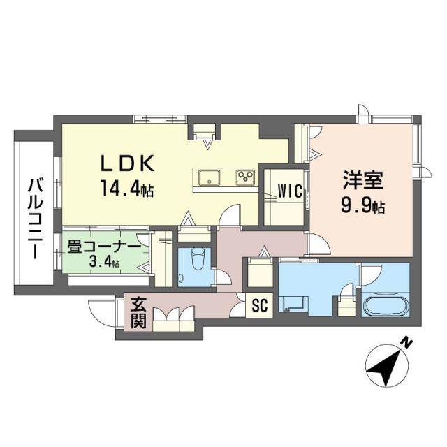 ウィズプラス浦和美園ウエストC棟(2LDK/3階)の間取り写真