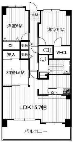 オーデブラン博多南(3LDK/5階)の間取り写真