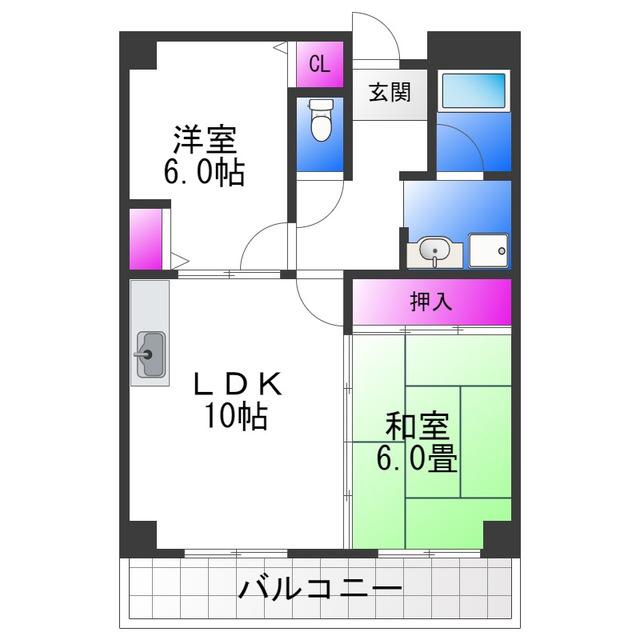カミーノ ショウナン(2LDK/7階)の間取り写真