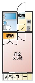 パールハイツ(1K/1階)の間取り写真