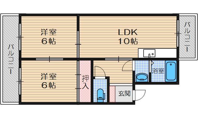 YOU COURT(2LDK/3階)の間取り写真