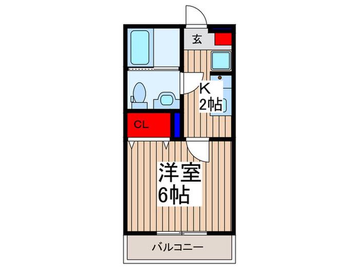 パル川越(1K/3階)の間取り写真