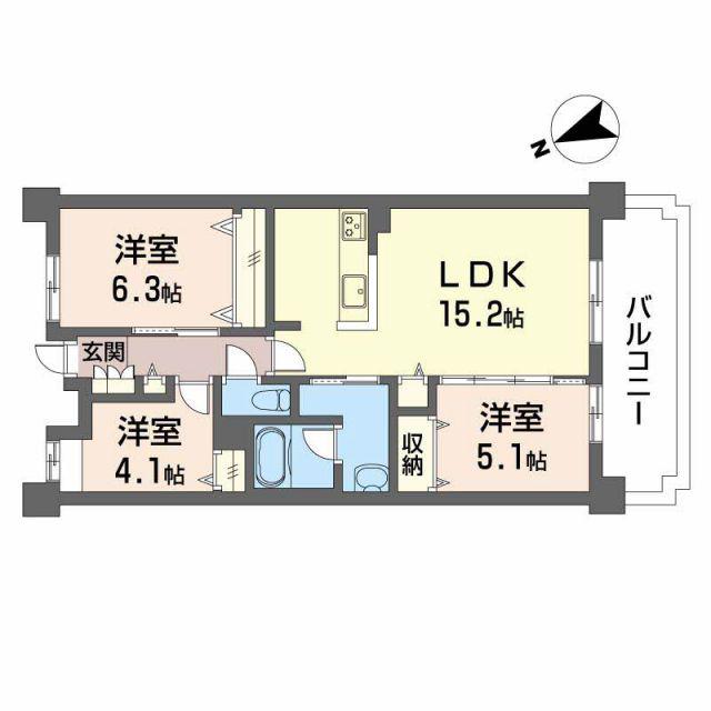 JMU久居社宅F棟 F(3LDK/3階)の間取り写真