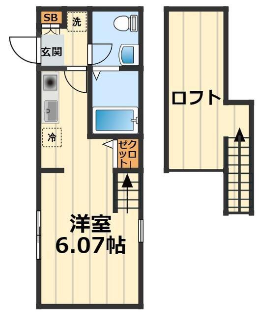 RICOTTA(1K/1階)の間取り写真