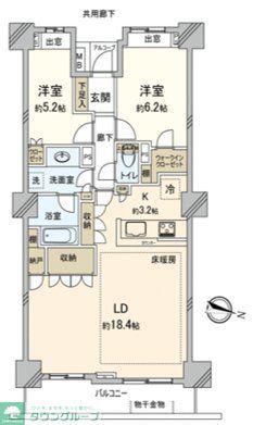 ザ・ファーストタワー(2LDK/31階)の間取り写真