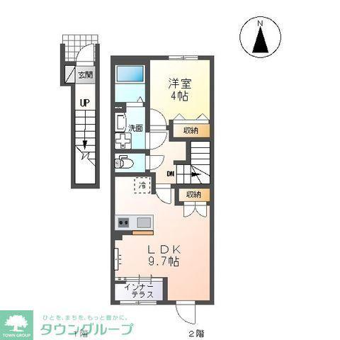 ノルドット(1LDK/2階)の間取り写真