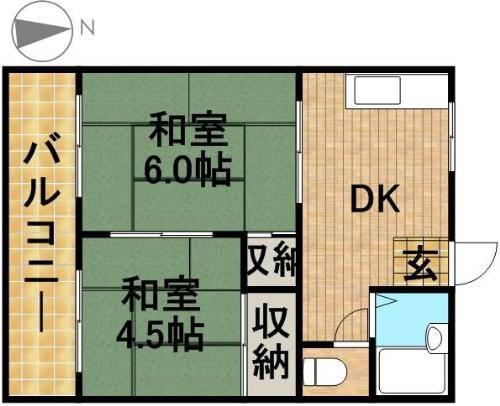 フォーブル本間(2DK/1階)の間取り写真