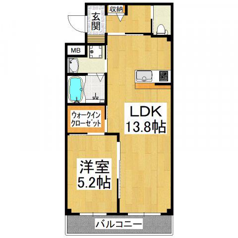 コンフォールヴィラIII(1LDK/2階)の間取り写真