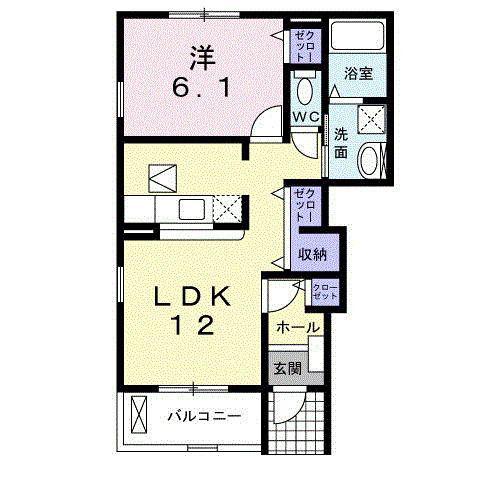 アジュール(1LDK/1階)の間取り写真