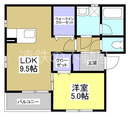 ネフェルティティ(1LDK/1階)の間取り写真