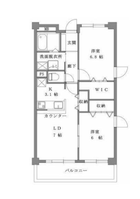 コスモタウンズ(2LDK/1階)の間取り写真