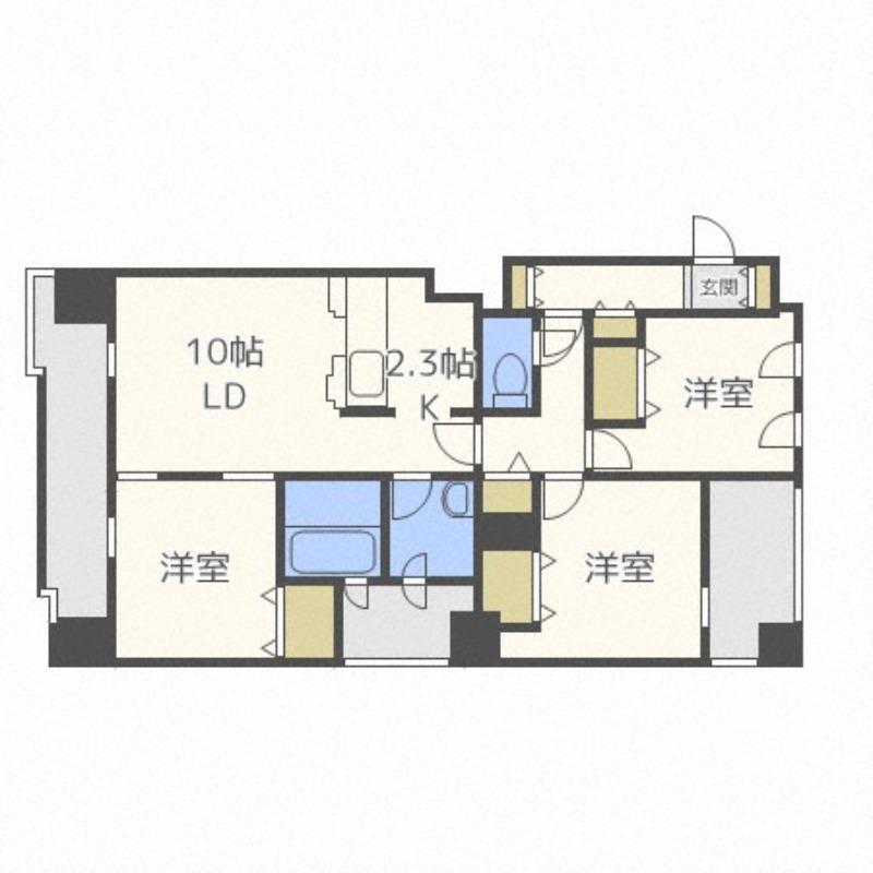 第50松井ビル(3LDK/5階)の間取り写真