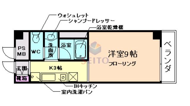 LAPIS(1K/5階)の間取り写真