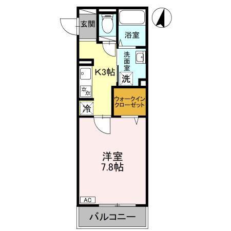 エスパシオ(1K/3階)の間取り写真