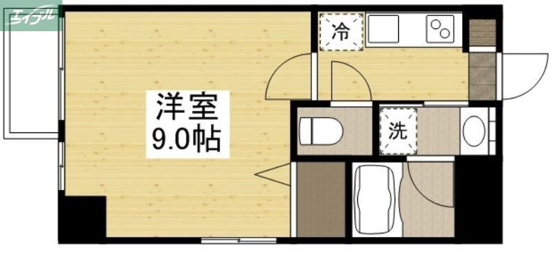 月光岡山市役所前(1K/7階)の間取り写真