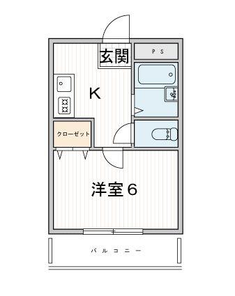 パルム新森(1K/2階)の間取り写真