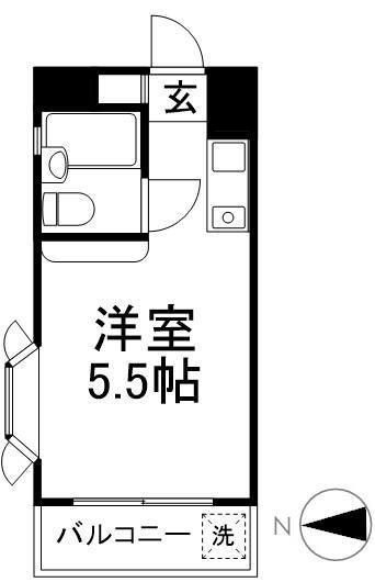 河本マンション(ワンルーム/3階)の間取り写真