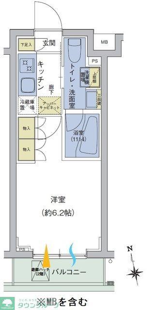アジールコート品川中延(1K/2階)の間取り写真