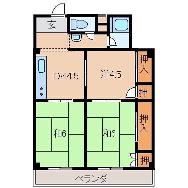 望洋マンション(3DK/3階)の間取り写真