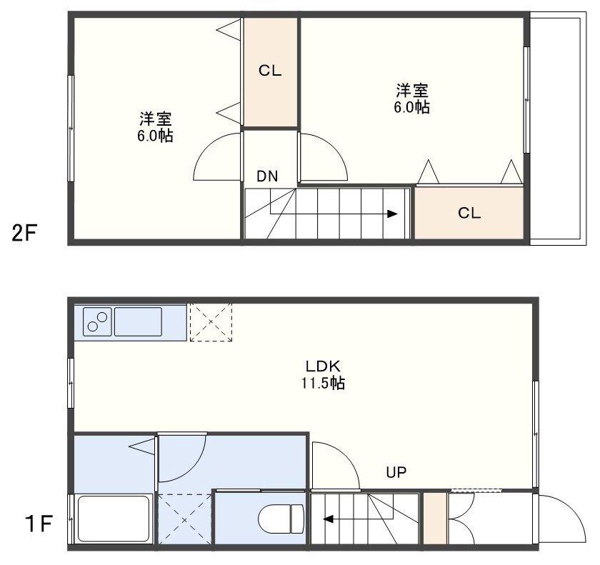 パークヒルズ(2LDK/1階)の間取り写真