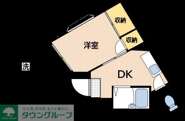 ロイヤルハイツ(1DK/4階)の間取り写真