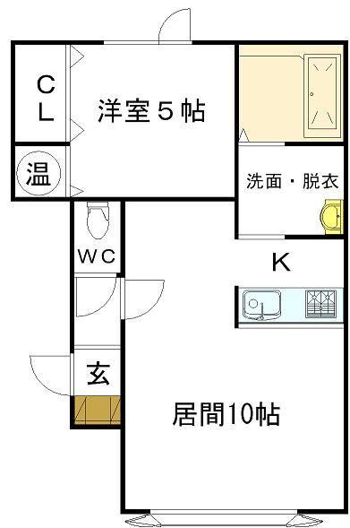 ノヴェル313(1DK/1階)の間取り写真