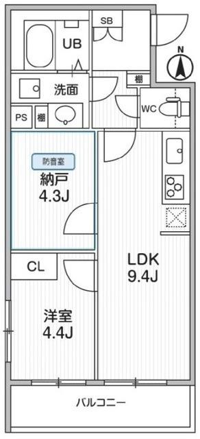THE PALMS MUSE 新江古田(1SLDK/1階)の間取り写真