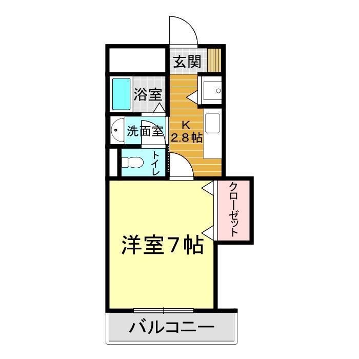 ペルソナ新下関(1K/5階)の間取り写真