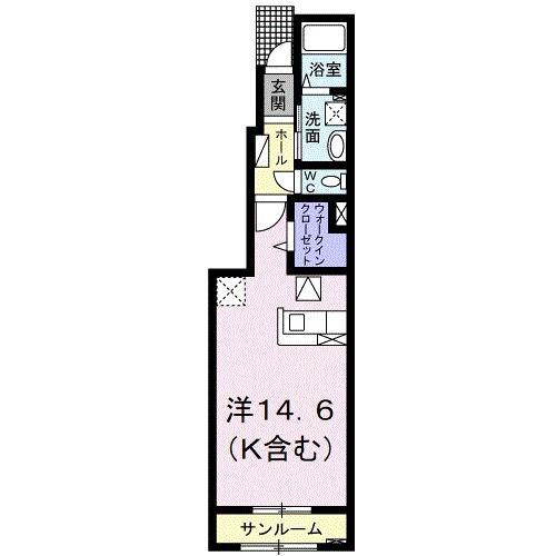 サニーマーヨバレーB(ワンルーム/1階)の間取り写真