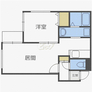 ライフォート麻生(1LDK/4階)の間取り写真