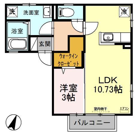 プリマヴェーラ(1LDK/2階)の間取り写真