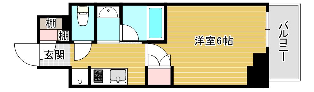 クレストコート靱公園 THE CLASS(1K/5階)の間取り写真