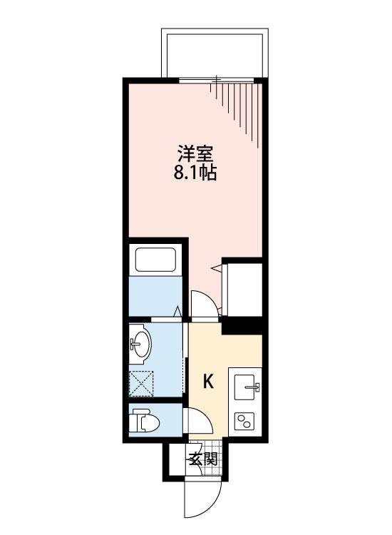 クロノス51新町VI(1K/9階)の間取り写真
