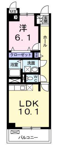 コルソI(1LDK/3階)の間取り写真