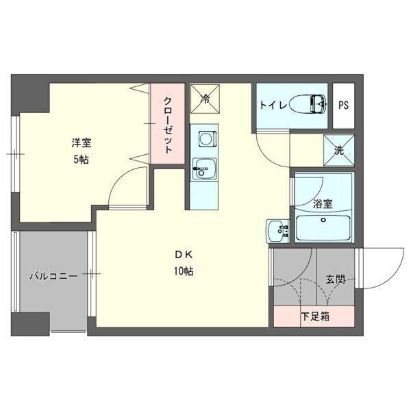 YK50(1LDK/3階)の間取り写真