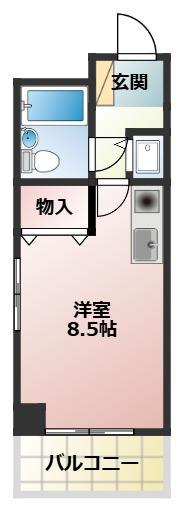 アーバンハイツ平塚(ワンルーム/3階)の間取り写真