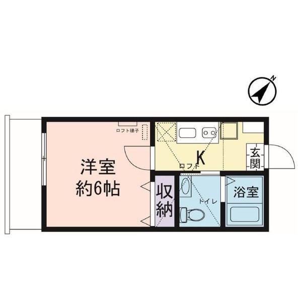 CHARLOTTE KIKUNA(1K/2階)の間取り写真