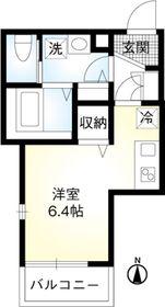 BLANCHE(ワンルーム/1階)の間取り写真