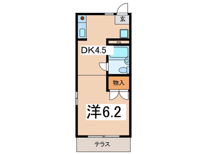 桜花マンション(1DK/1階)の間取り写真