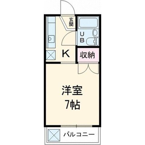 グリーンハイツ(1K/1階)の間取り写真