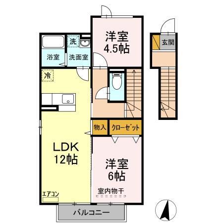 フォレストヒルズ(2LDK/2階)の間取り写真