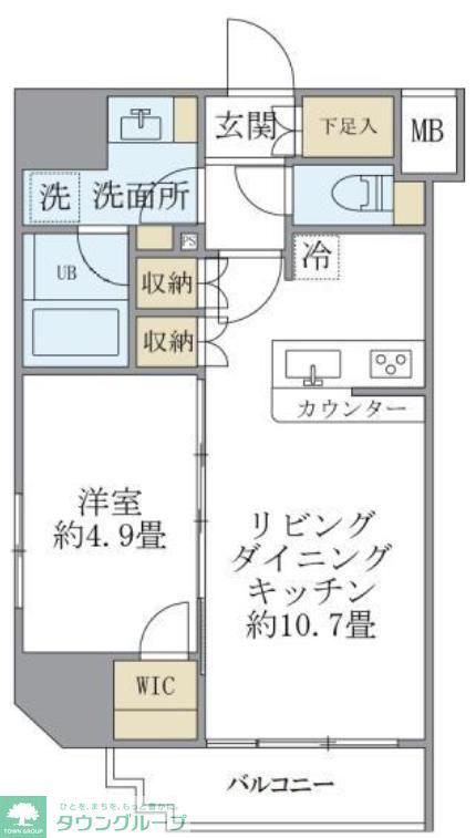 フェリーチェ錦糸町(1LDK/10階)の間取り写真