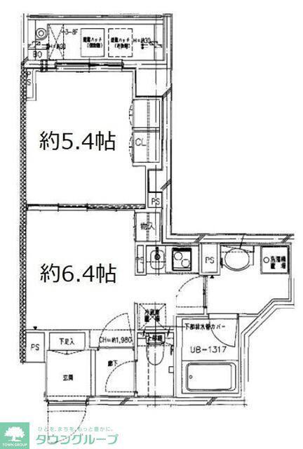 S-FORT中板橋(1DK/5階)の間取り写真