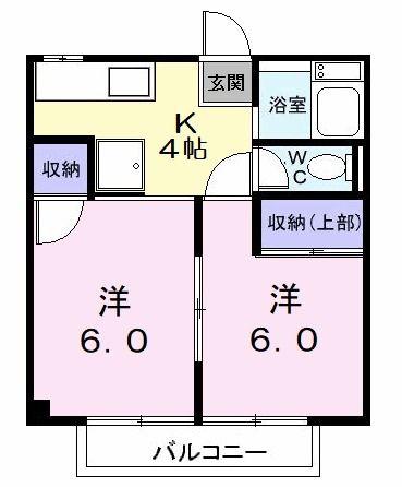 シティハイツ小島(2K/2階)の間取り写真
