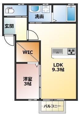 LUCE時吉(1LDK/1階)の間取り写真